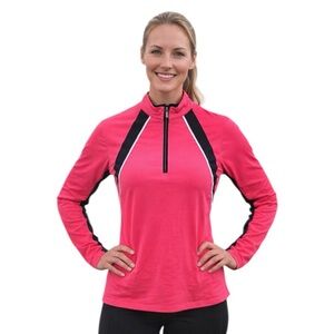 Tail Activewear Pink & White Colorblock Quarter Zip Pullover XL
II